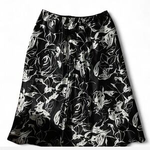 Elegant Black and White Floral Skirt